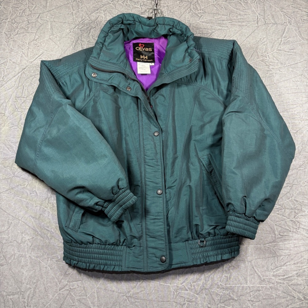 Cevas Helly Hansen Jacket Mens M Green Vintage Ski Puffer Insulated 80s 90s Coat
